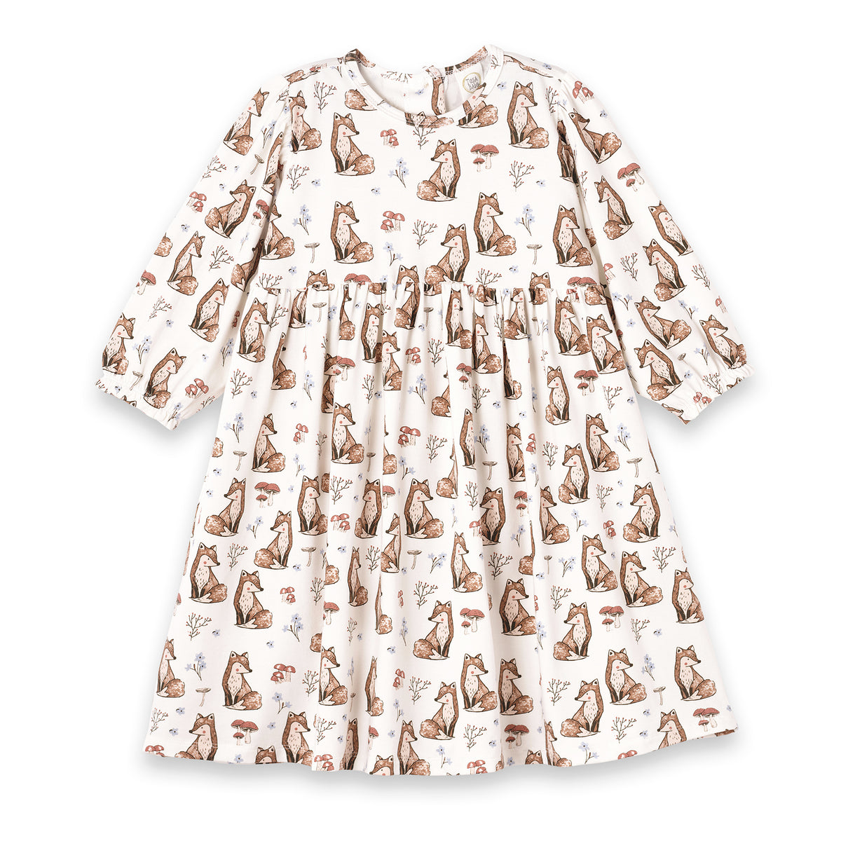 Bamboo Woodland Harvest Fox Dress for Girls – Soft & Eco-Friendly