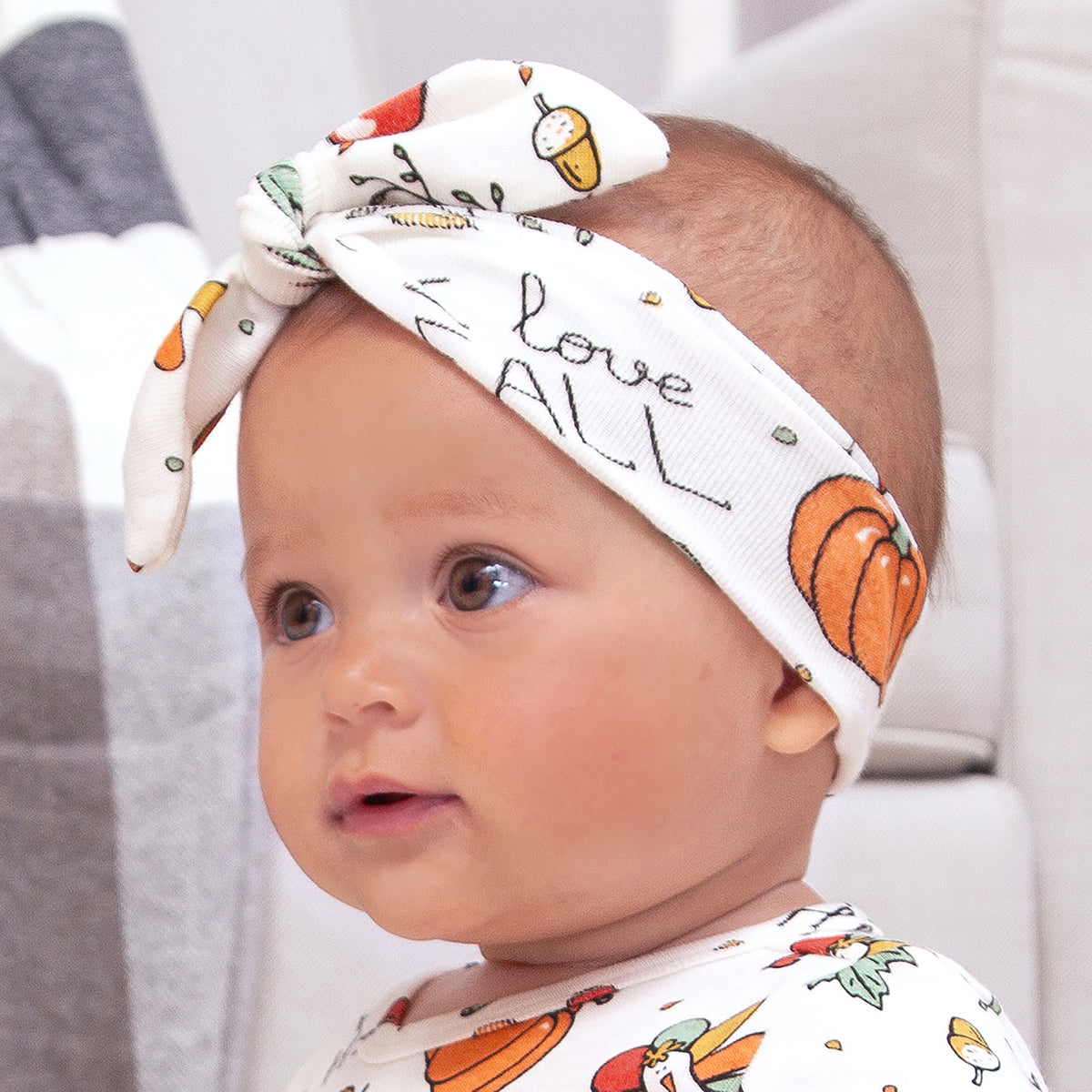 Baby Girl Fall/Thanksgiving Headbands – 3-Pack Cotton Tie Bows