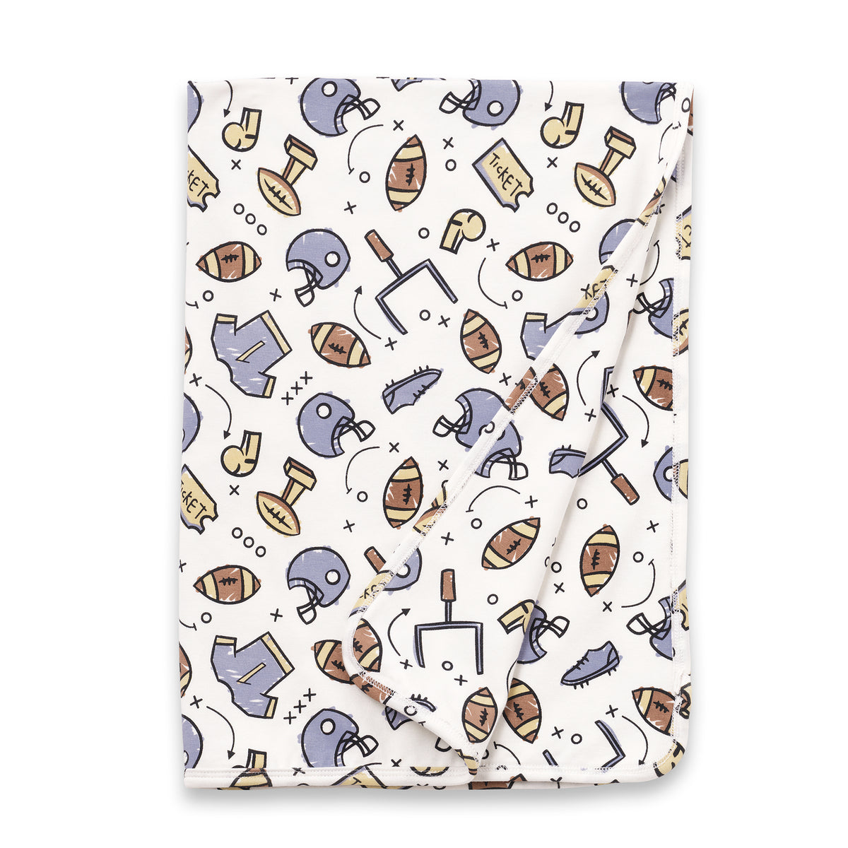 Touchdown Baby Boy Bamboo Football Stroller Blanket