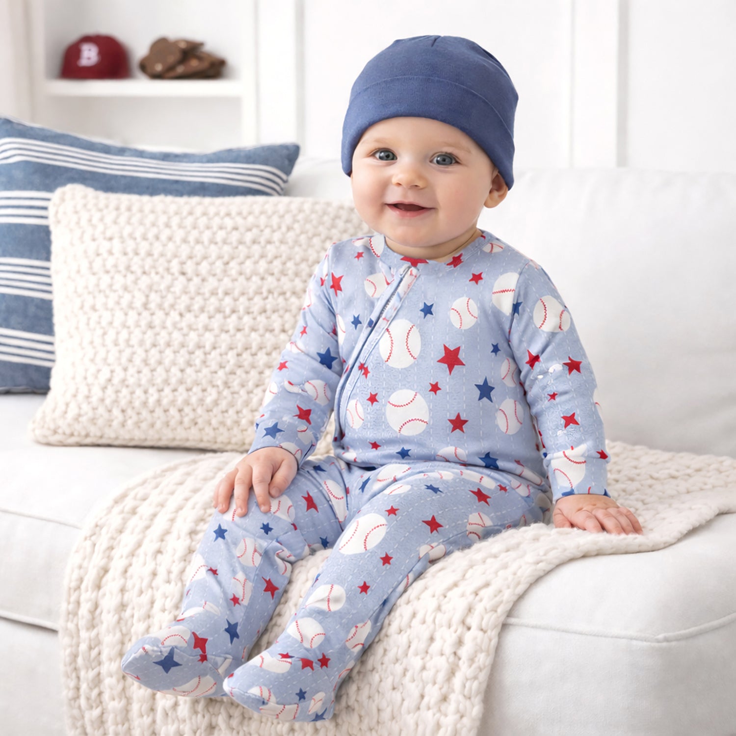 Grand Slam Baseball Bamboo Zipper Romper for Baby – Tesa Babe