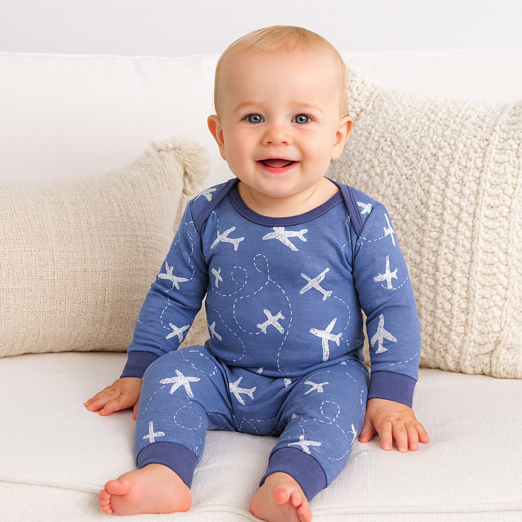 Baby Boy Airplane Romper – Cotton One-Piece - Traveler Gift