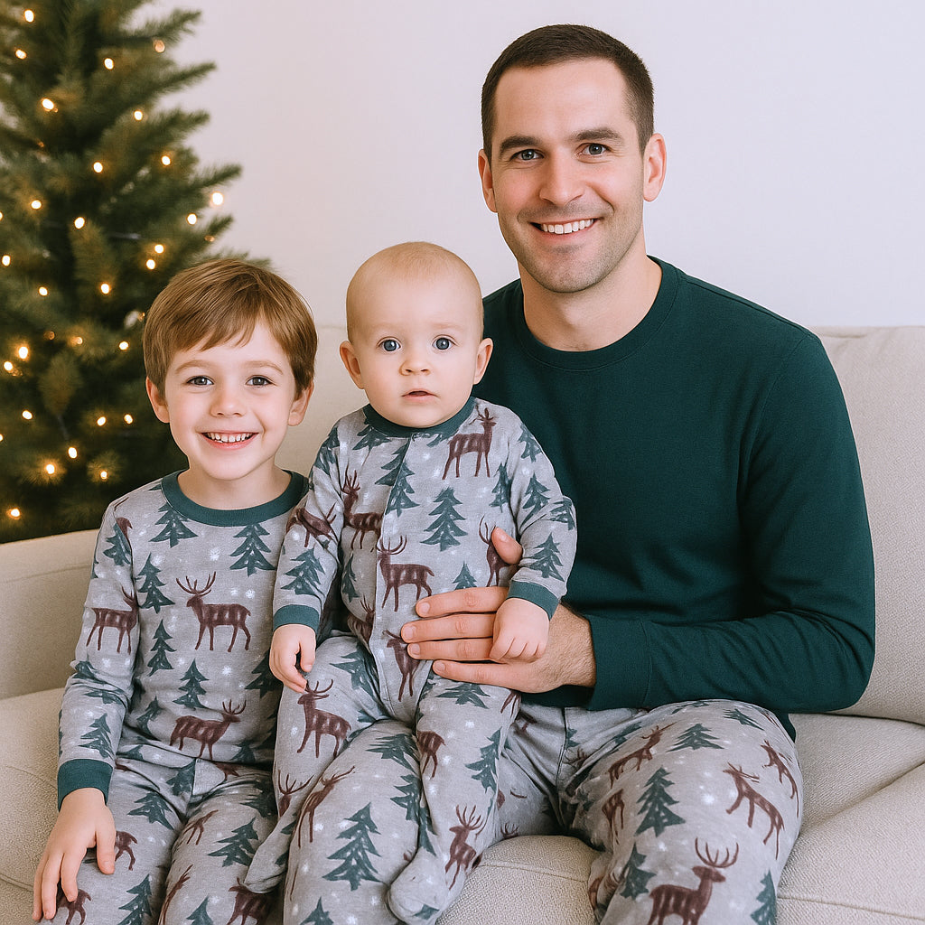 Christmas Bamboo Family Matching Pajama's – Buffalo Plaid Reindeer