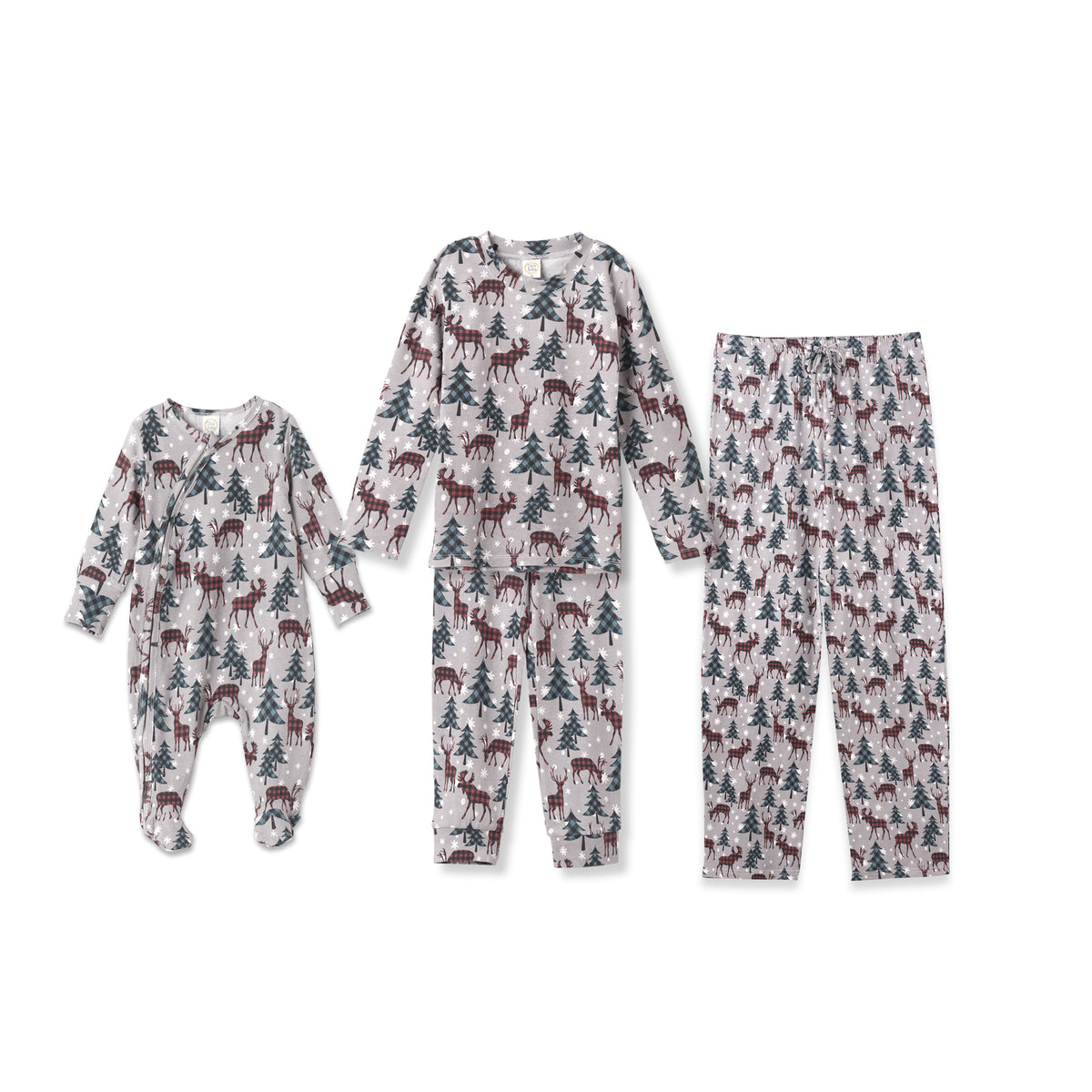 Christmas Bamboo Family Matching Pajama's – Buffalo Plaid Reindeer
