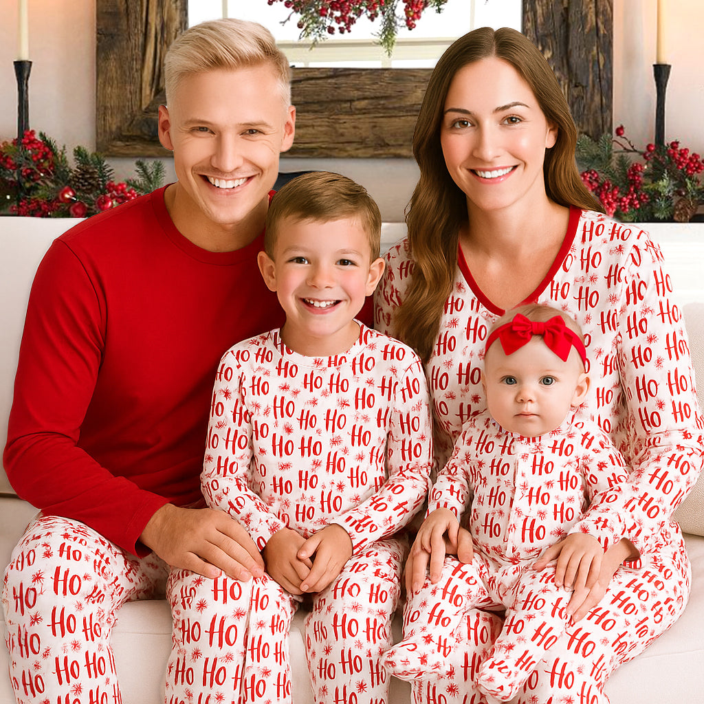 Christmas Ho-Ho-Ho Family Matching Ultra-Soft Bamboo Pajamas