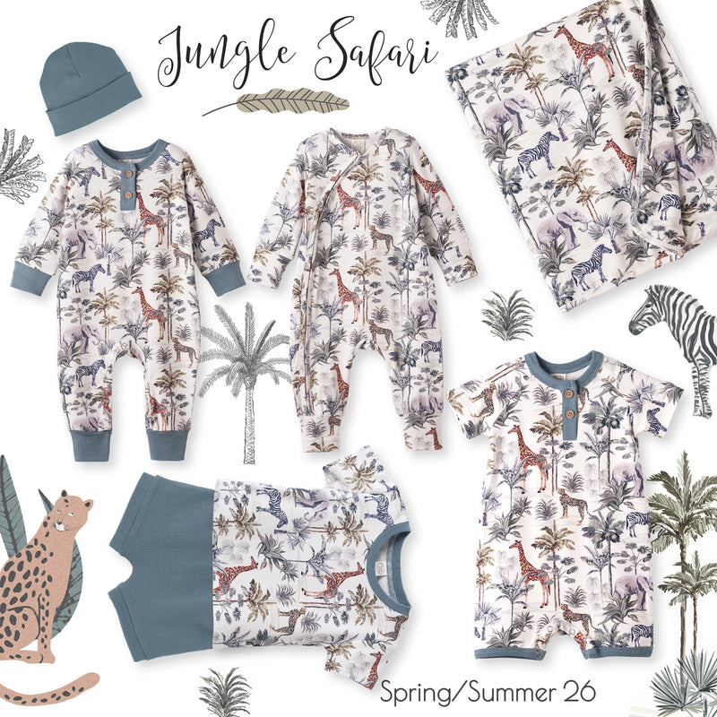 summer infant safari Jungle Safari Bamboo Baby Boy Shorty Romper – Tesa Babe