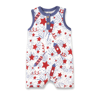 Tesa Babe Baby Unisex Clothes Romper / NB 4Th of July Sleeveless Shortie Romper