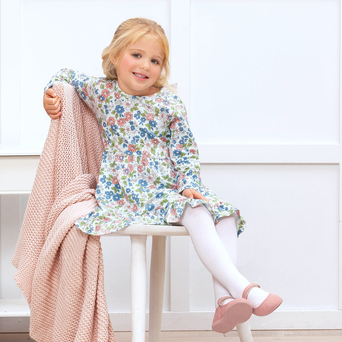 Tesa Babe Base Product Meadow Fields Long Sleeve Twirl Dress