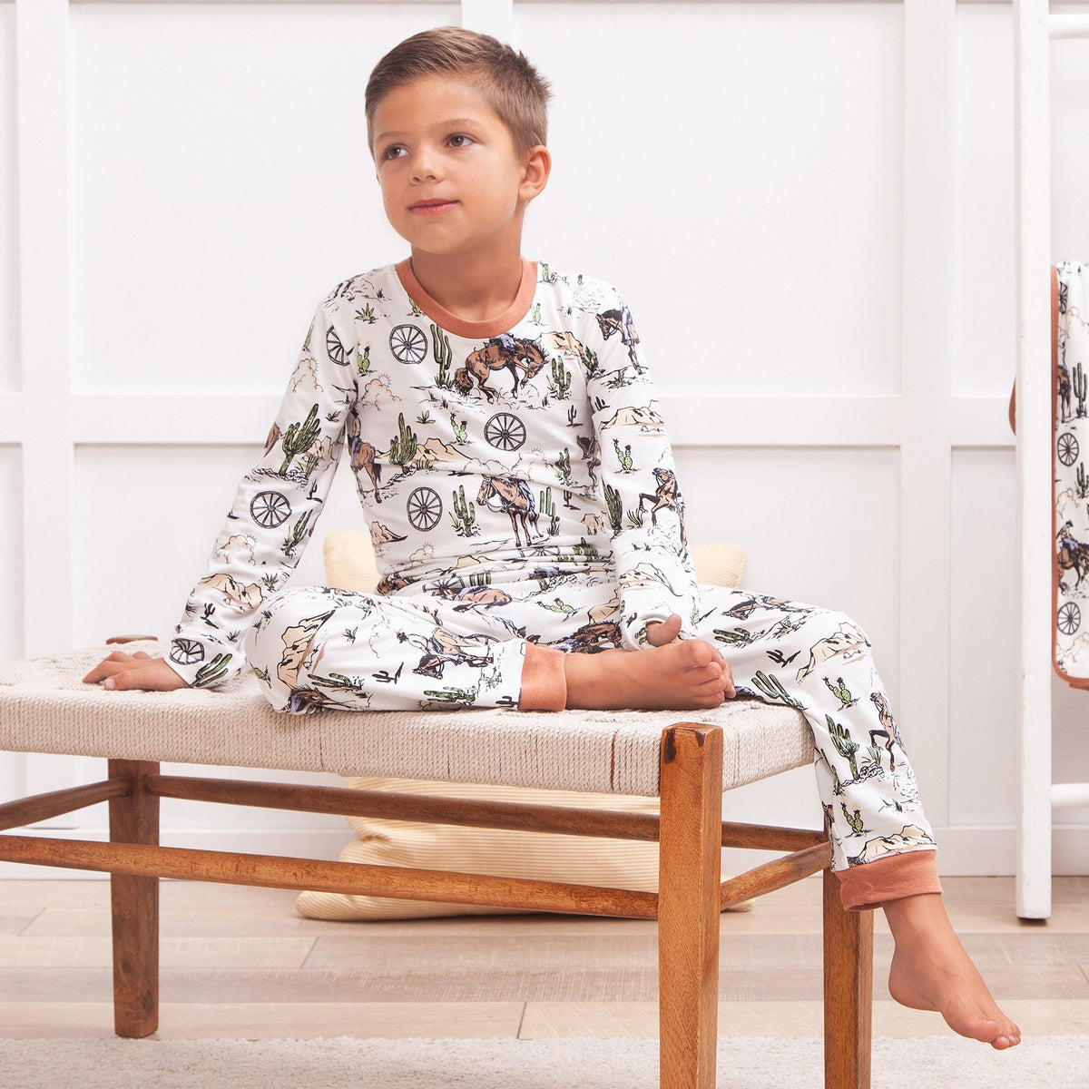 Tesa Babe Boy's Pajamas On The Range Cowboy Bamboo Pajama Set