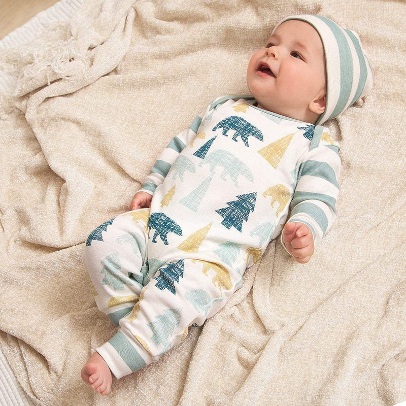Tesa Babe Baby Boy Clothes Romper / Newborn Baby Boy Woodland Romper