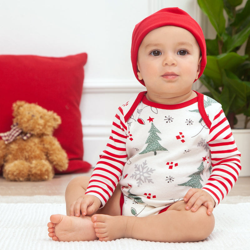 Tesa Babe Baby Boy Clothes Christmas Lights Bodysuit & Hat Set