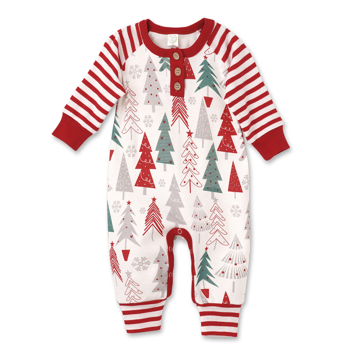 Tesa Babe Baby Boy Clothes Christmas Tree Henley Romper