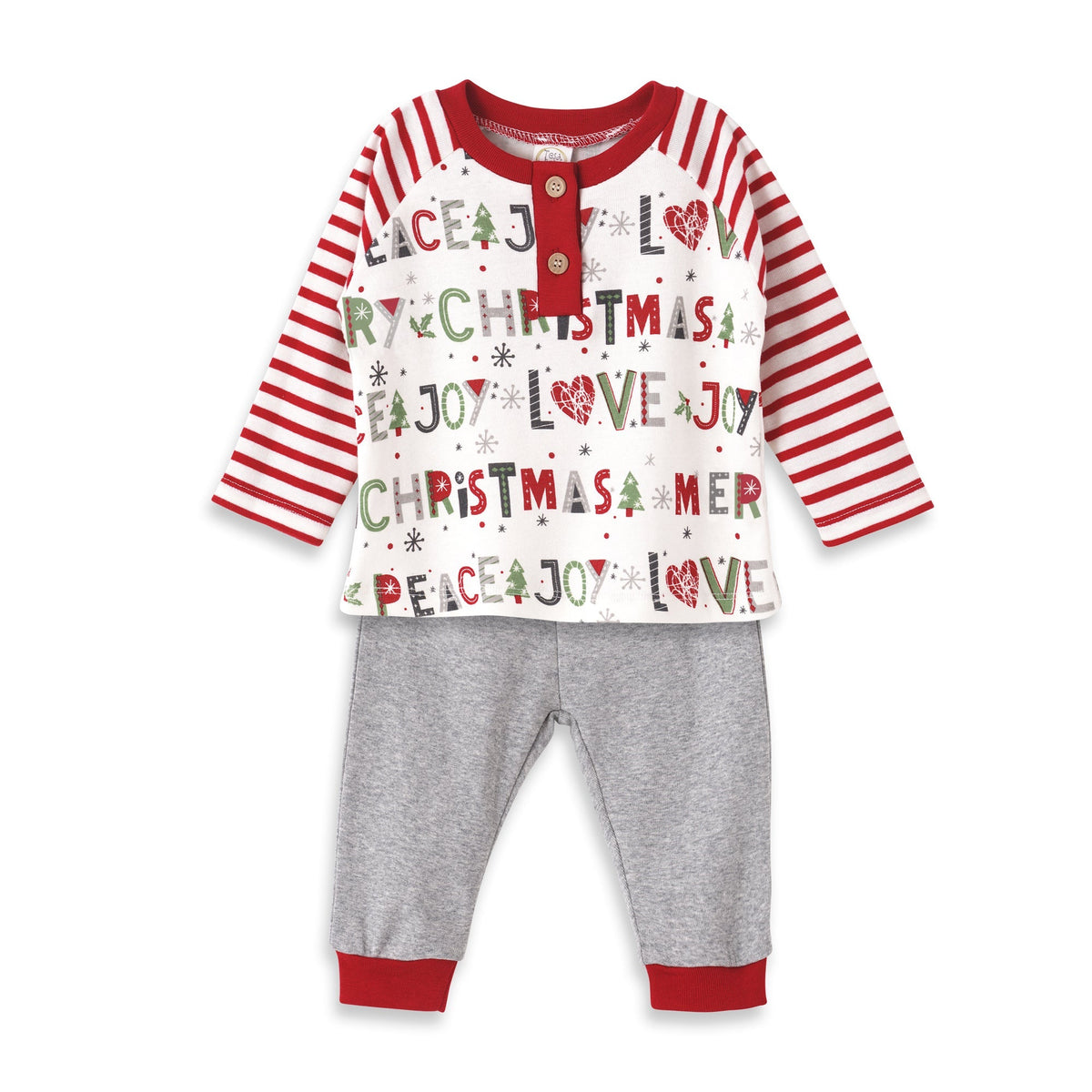 Tesa Babe Baby Boy Clothes Peace Love Joy Set in Bamboo/Cotton