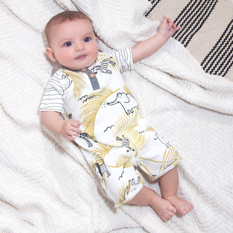 Tesa Babe Baby boy Clothes Wild Safari Shortie Romper - Organic Cotton