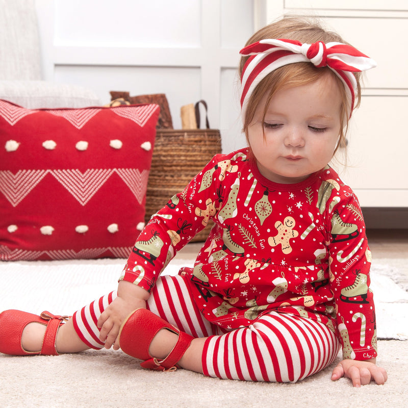 Tesa Babe Baby Girl Clothes Christmas Joy LS Empire Waist Top & Leggings