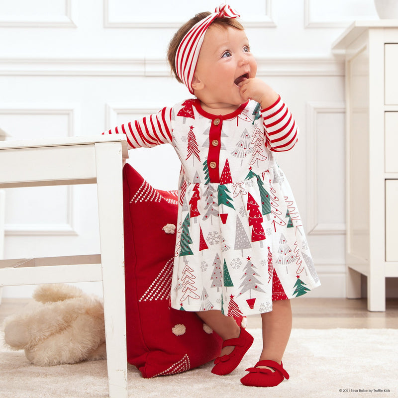 Baby Girl's Christmas Trees Cotton Dress Baby Girl's Christmas Trees Cotton Dress
