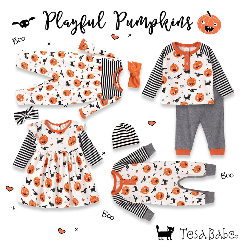 Tesa Babe Baby Girl Clothes Playful Pumpkins Empire Waist Bubble Romper