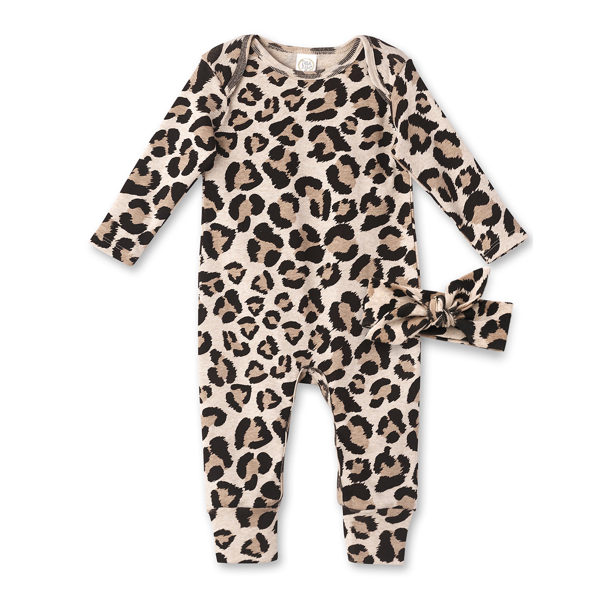 Leopard print baby fashion clothes set