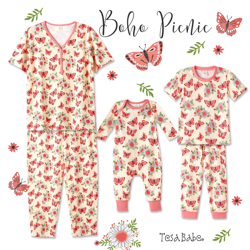 Tesa Babe Base Product Boho Picnic Kid's Tee & Pants Pajama Set