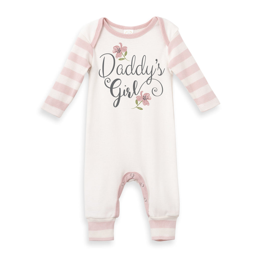 Tesa Babe Base Product Daddy's Girl Pink Stripe Romper
