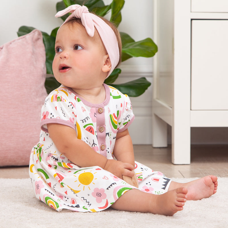 Sweet Sunshine Cap Sleeve Henley Dress