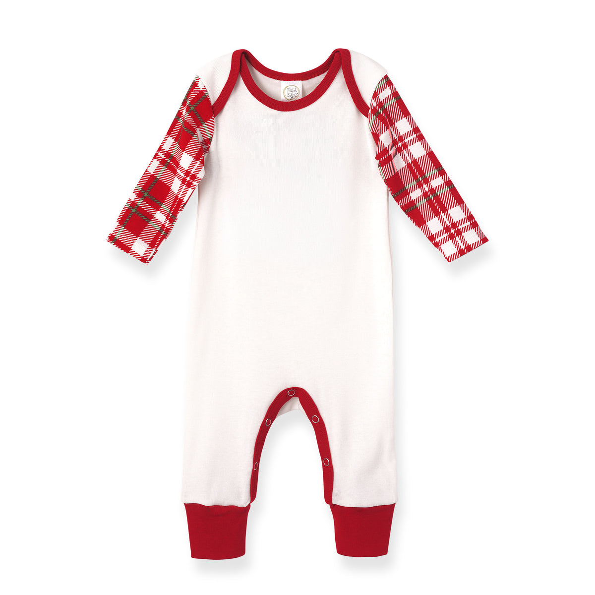 Baby Cotton Rib Romper | Printed Sleeves