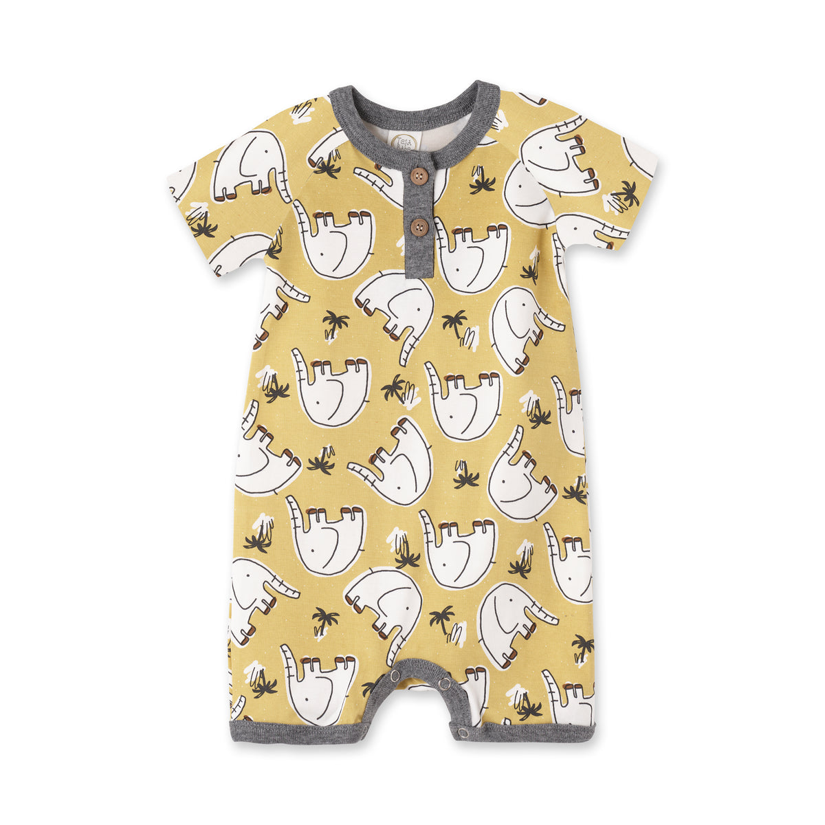 Elephant Henley Bamboo Romper