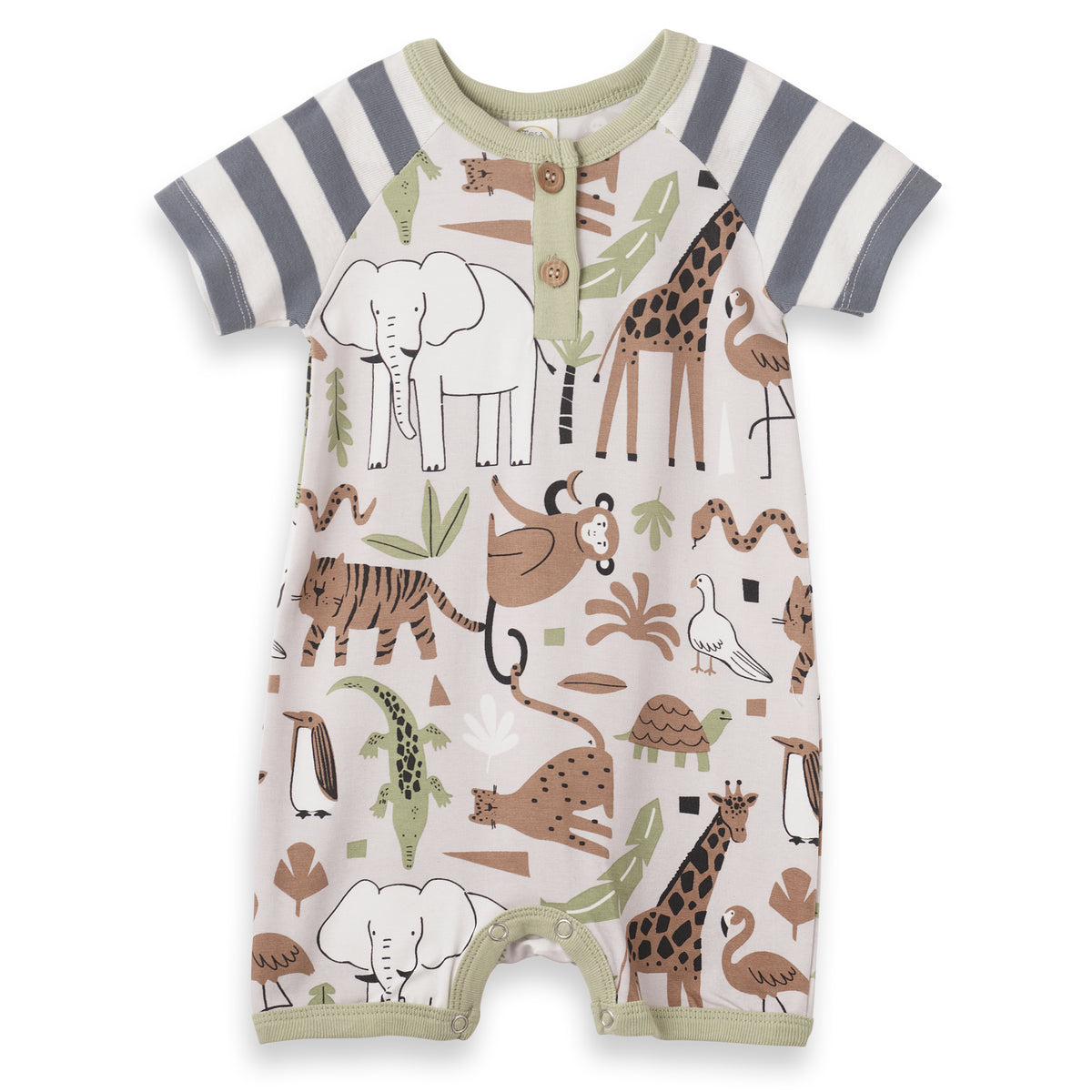 Jungle Jam Henley Shortie Romper 3-6 months