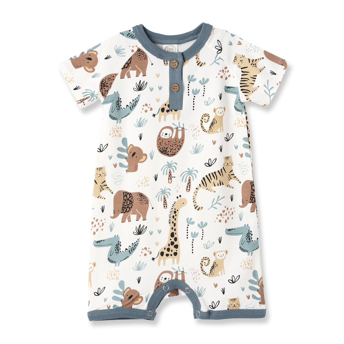 Jungle Jamboree Bamboo Baby Boy Shorty Romper 9-12M