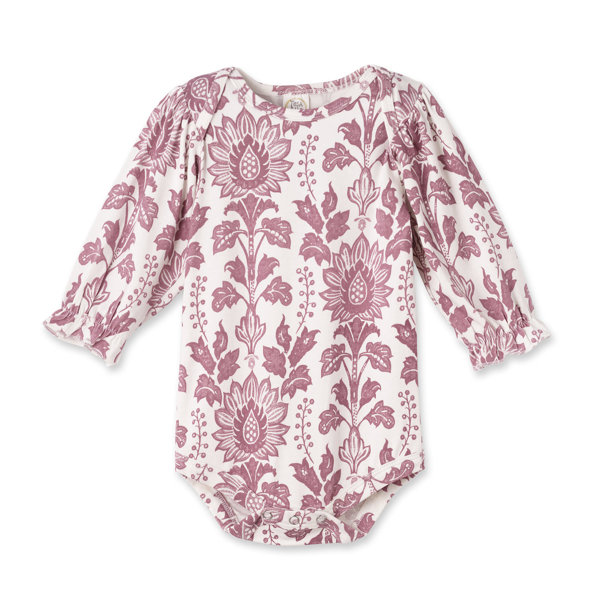 Floral Tapestry Baby Bodysuit - Long Sleeve Vintage Style