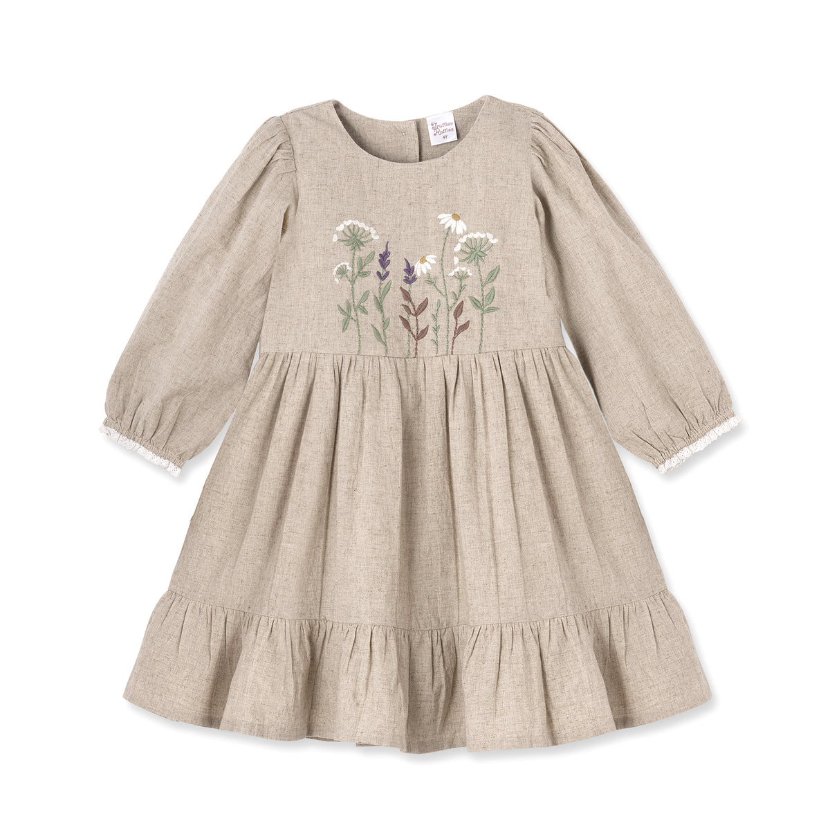 Felicity Embroidered Linen Dress–Cotton Blend Heirloom Style