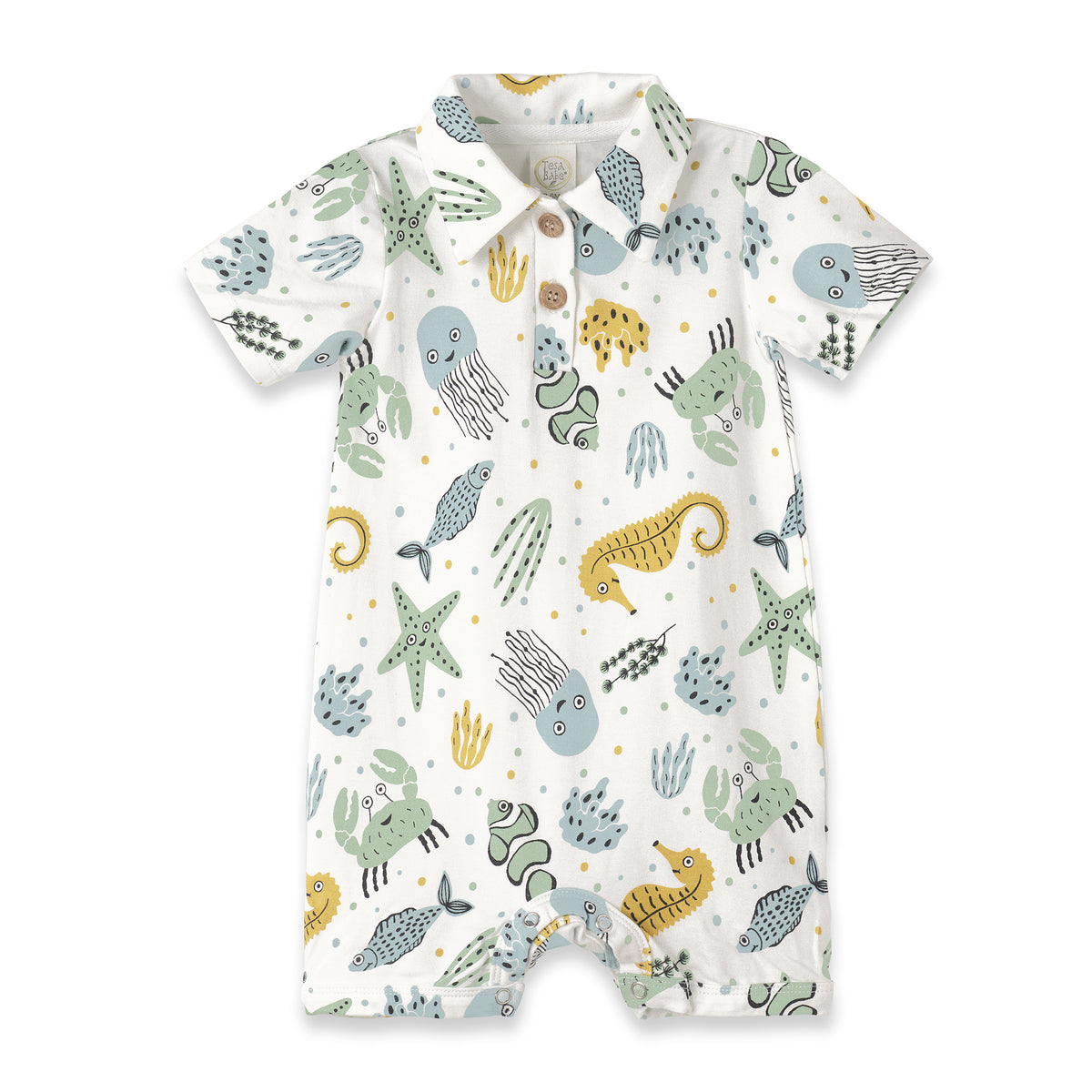 Ocean Friends Collared Polo Shortie Romper