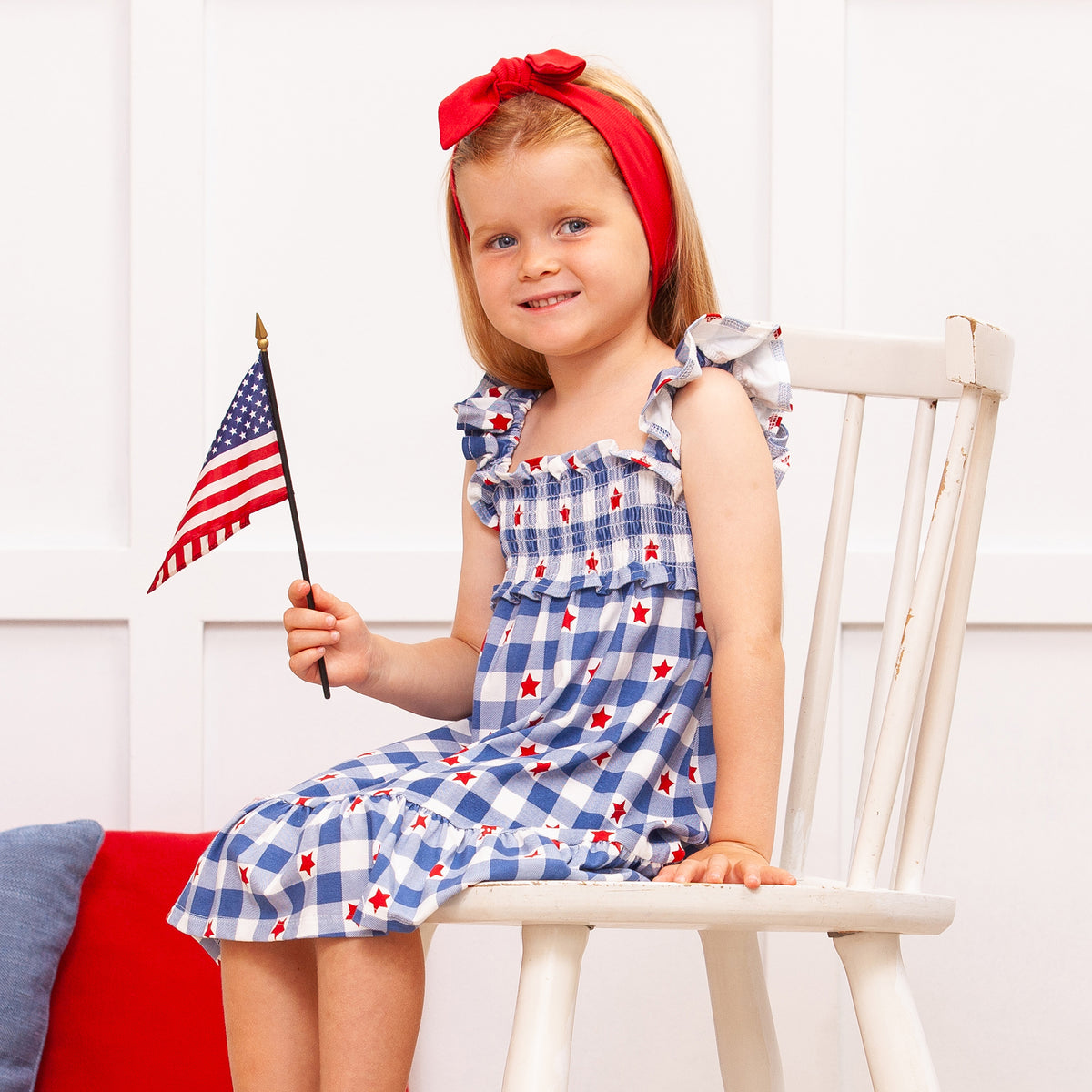 Americana Bamboo Smocked Dress