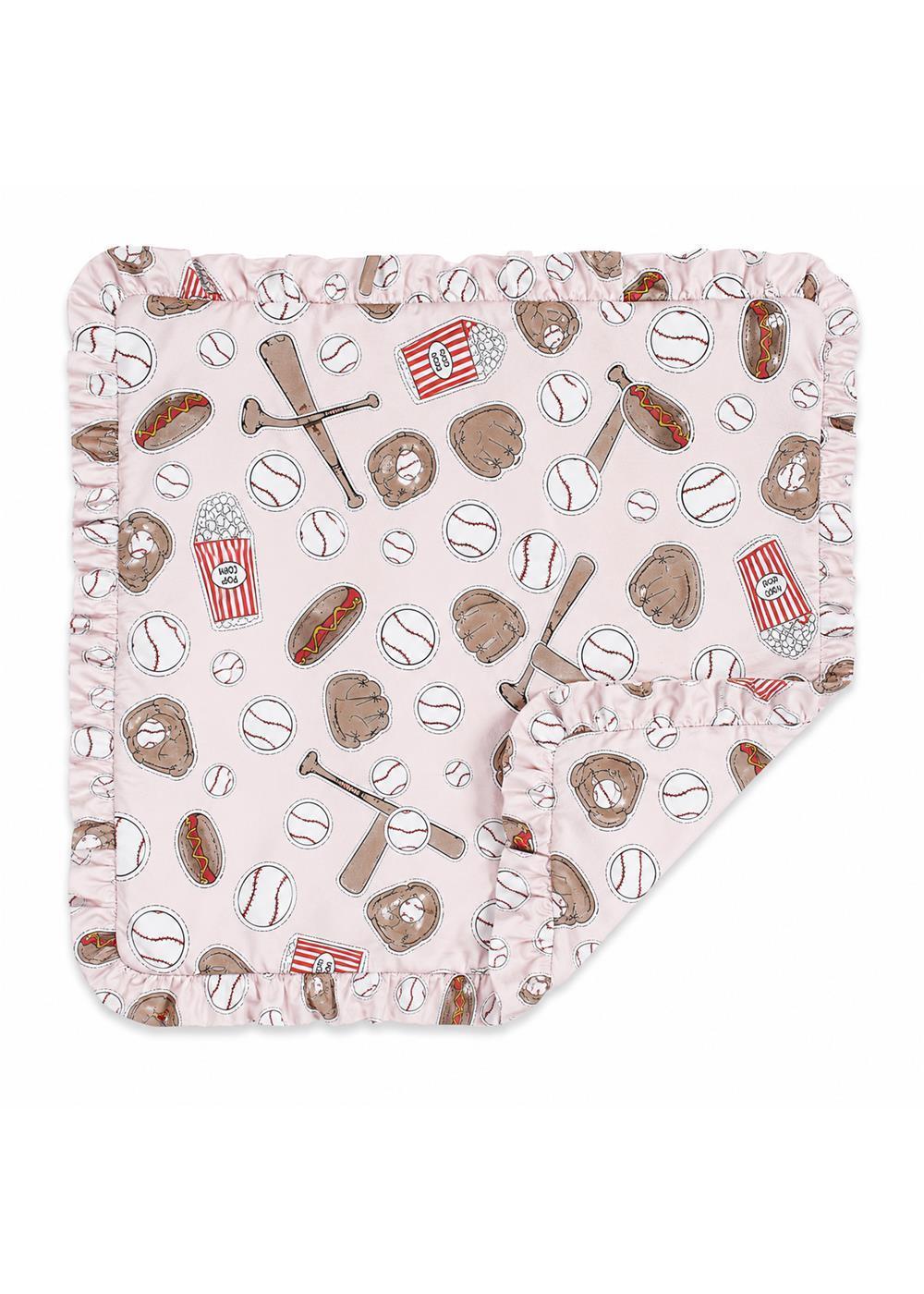 Batter Up Baby Girl's Baseball Bamboo Stroller Blanket