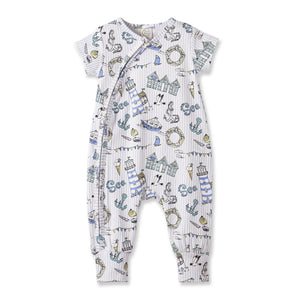 Seashore Baby Zipper Romper – Bamboo with Convertible Cuffs