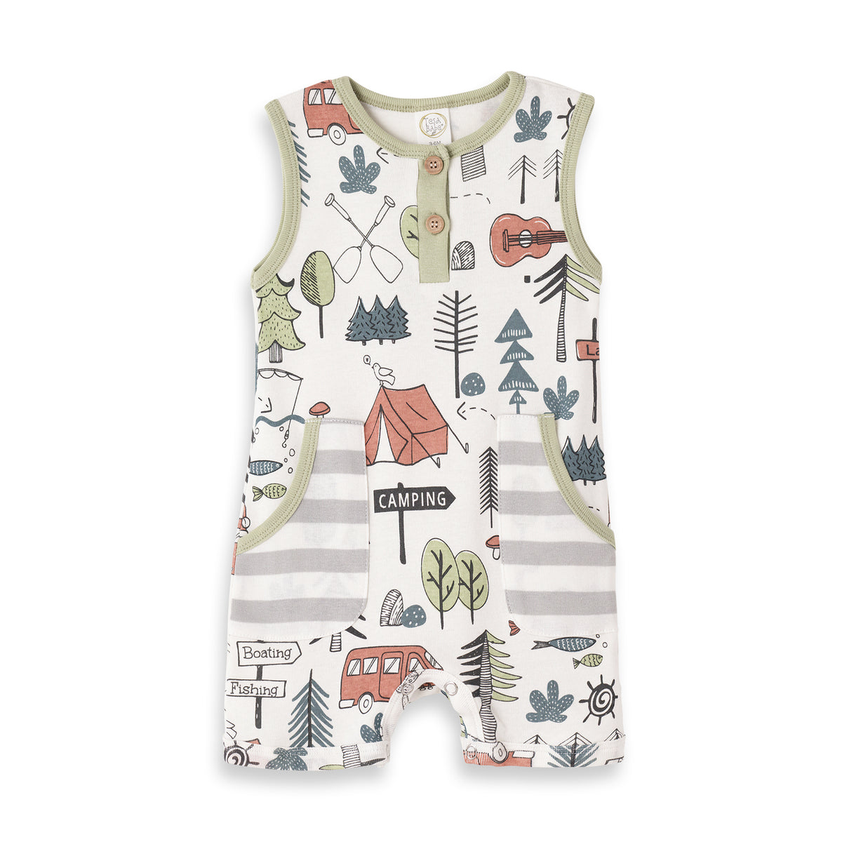 Summer Camping Shortie Romper 0-3M