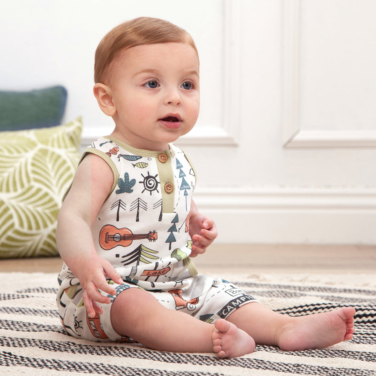 Summer Camping Shortie Romper 0-3M