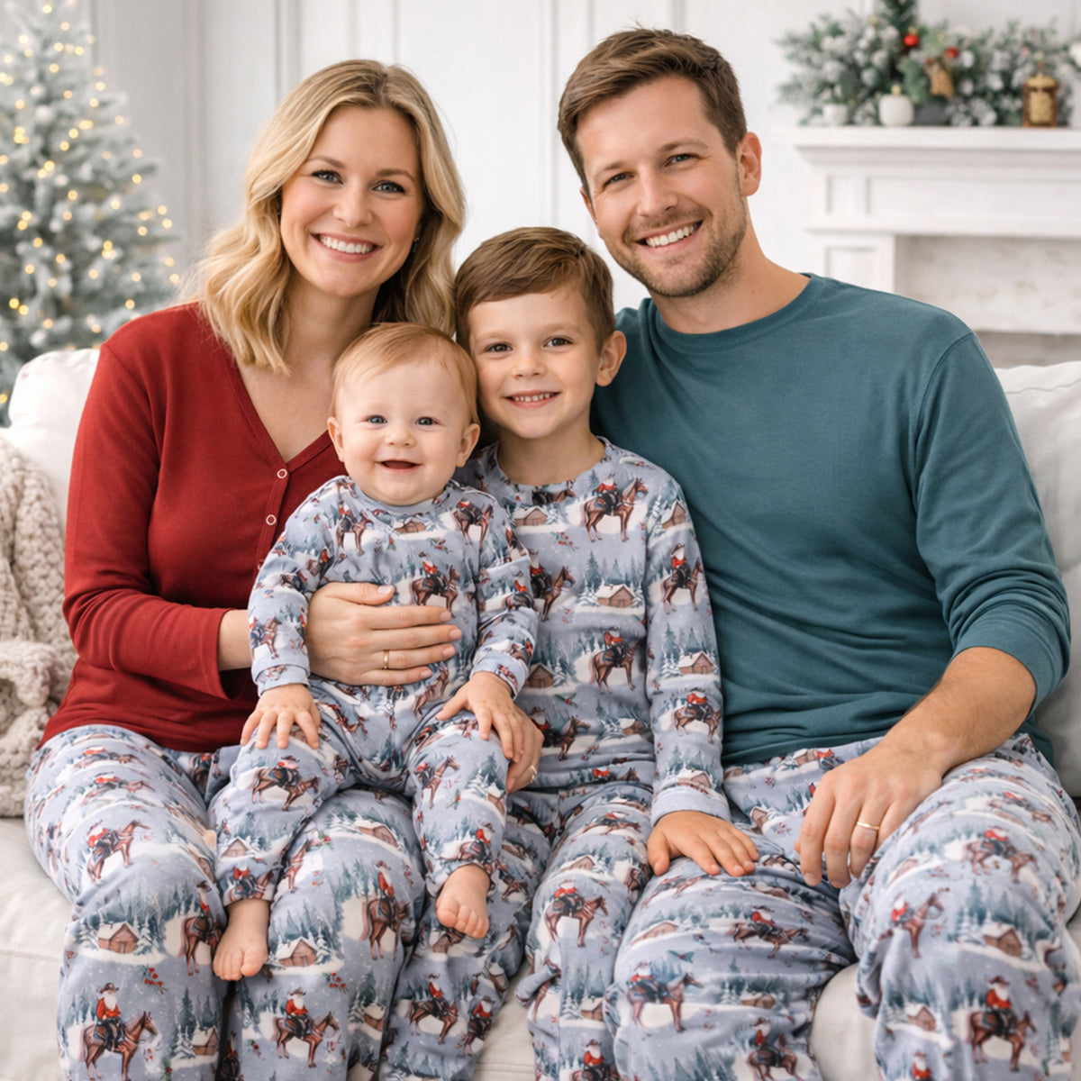 Cowboy Christmas Family Matching Soft Bamboo Pajamas
