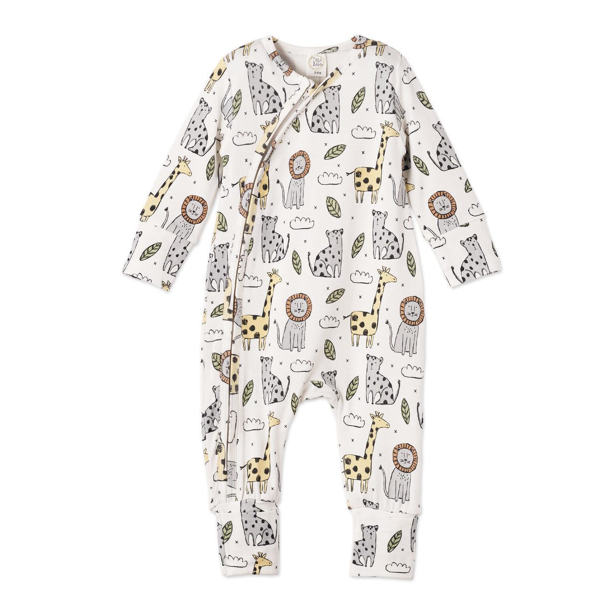 Safari Snuggles Zipper Romper - Bamboo Baby Outfit