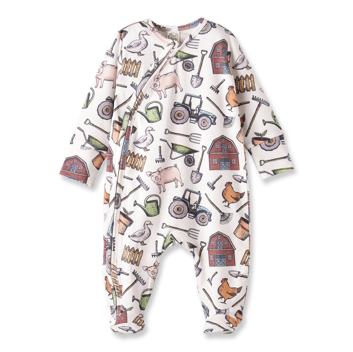 Farmer's Market Baby Zipper Romper – Soft Bamboo One-Piece