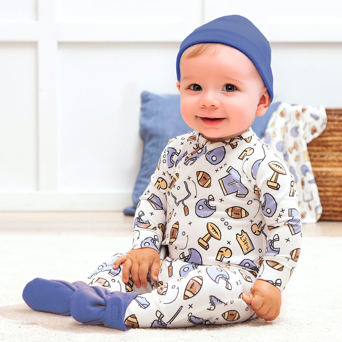 Touchdown Bamboo Romper & Blanket Set