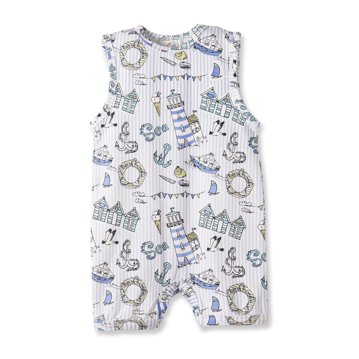 Seashore Shortall Romper – Bamboo Baby Neutral One Piece