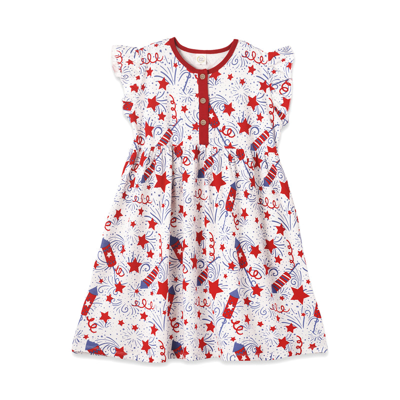 Patriotic Fireworks Bamboo Twirl Dress - 6Y