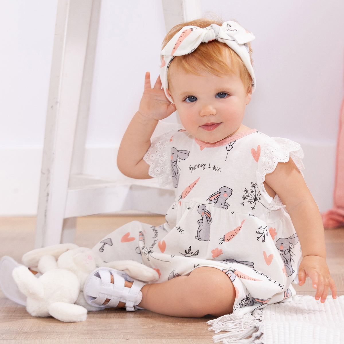 Bunny Love Cotton Easter Dress 6-12M