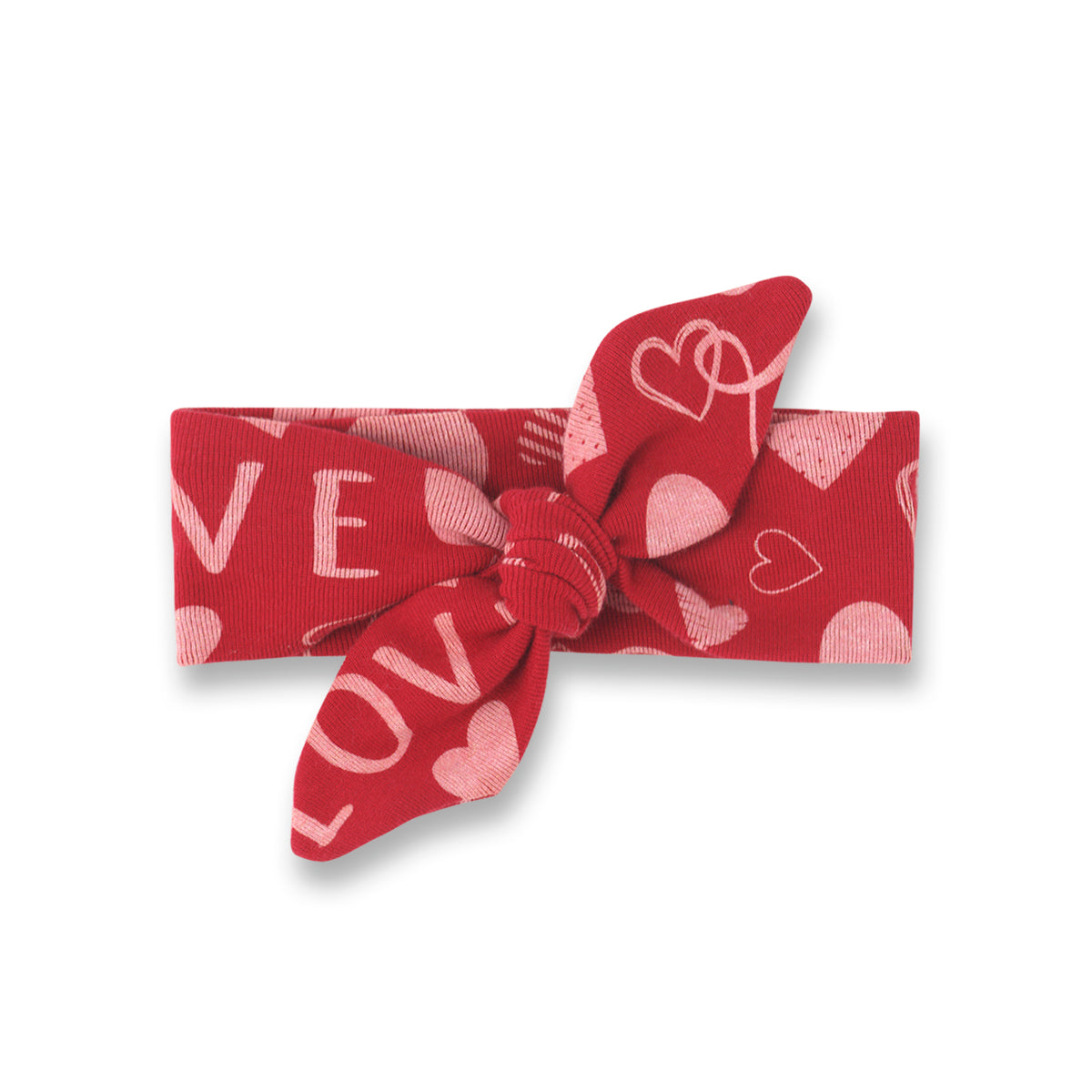 Baby Girl's Red Hearts Cotton Headband