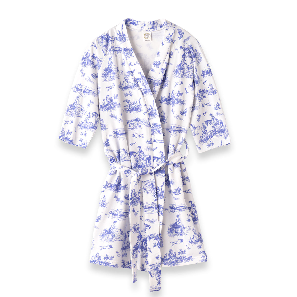Girls Bamboo Blend Toile de Jouy Robe – Medium (5–6 Years)