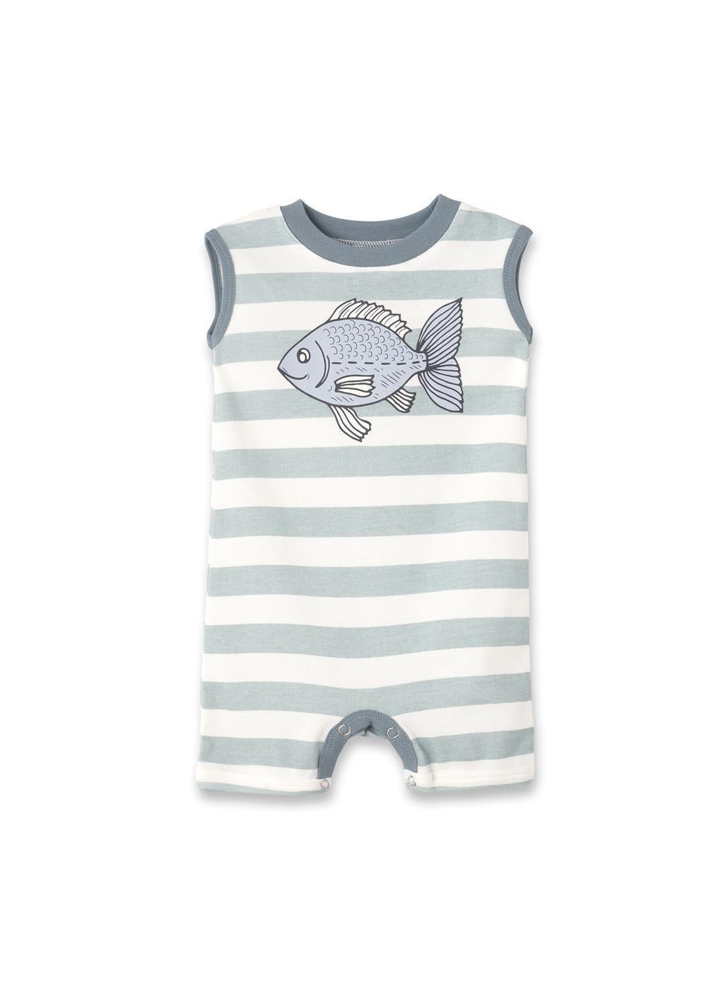 Going Fishing Cotton Baby Romper  3-6M