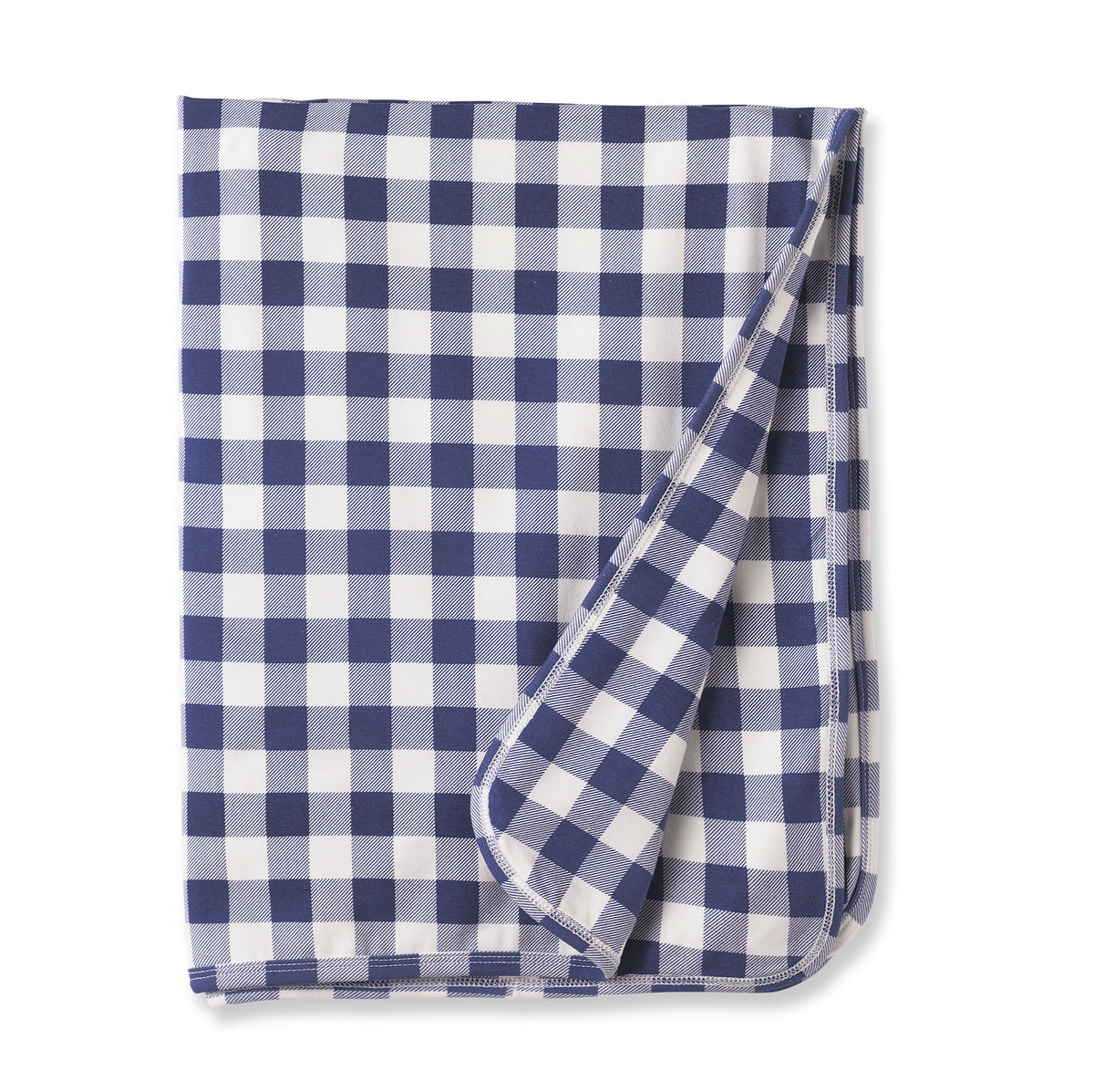 Picnic Plaid/Blue Soft Bamboo Stroller Blanket for Baby