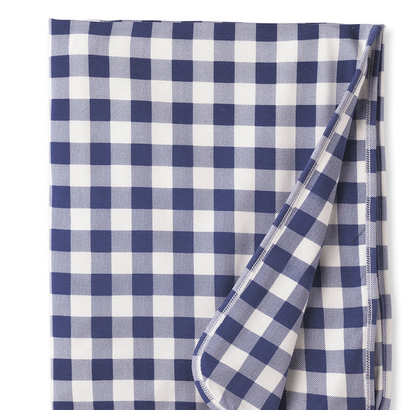 Picnic Plaid/Blue Soft Bamboo Stroller Blanket for Baby