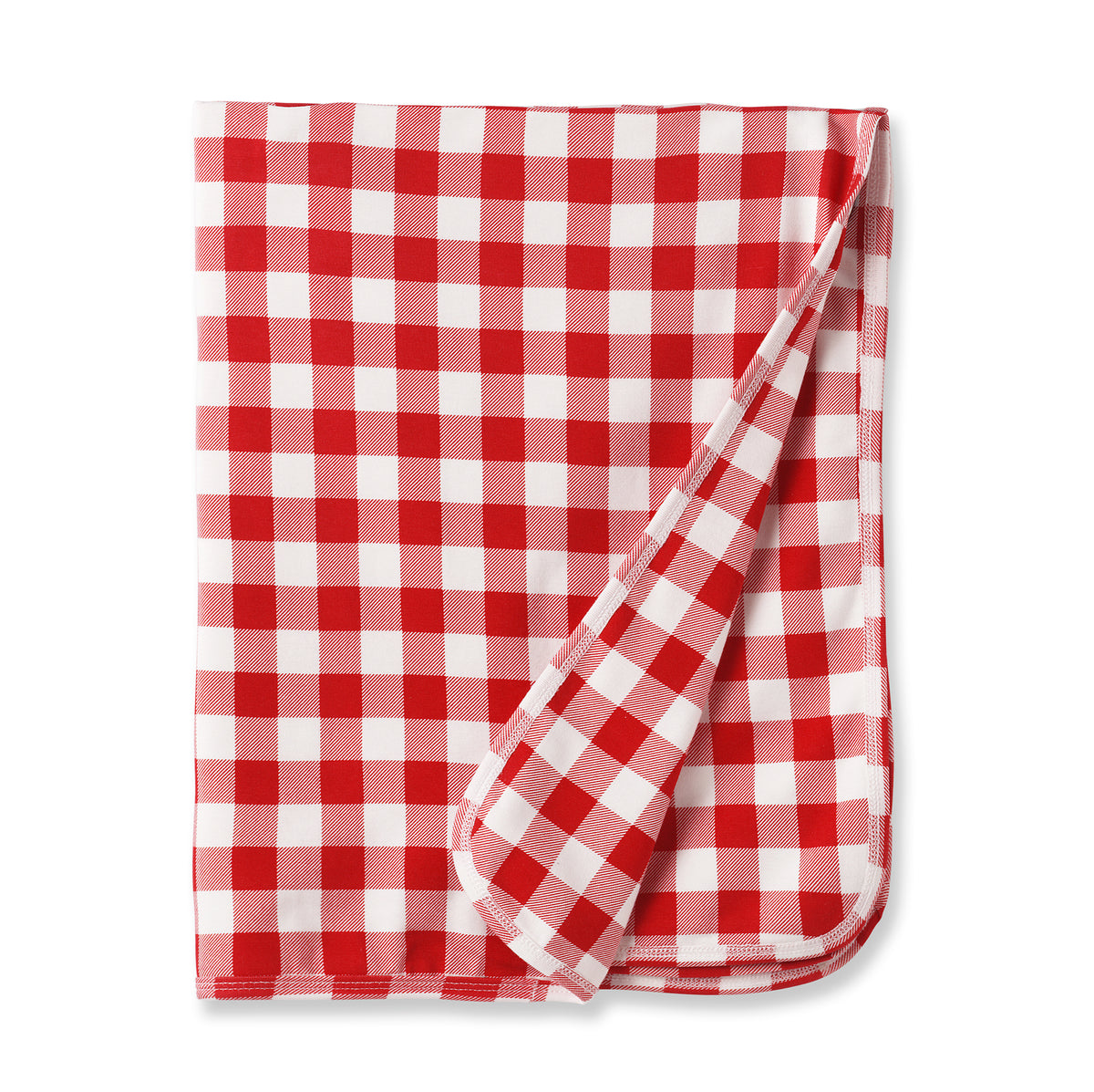 Picnic Plaid/Red Soft Bamboo Stroller Blanket for Baby