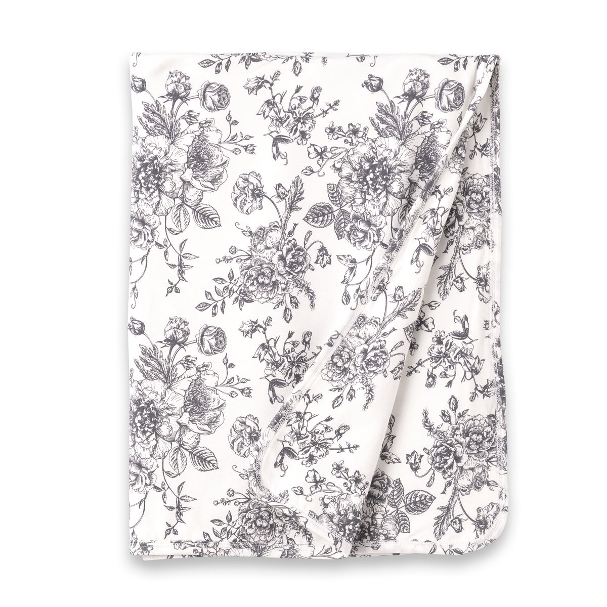 Baby Stroller Blanket – Floral Toile Bamboo Cotton Blend